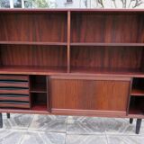 Rosewood bookcase with sliding doors and drawers, Denmark 1960