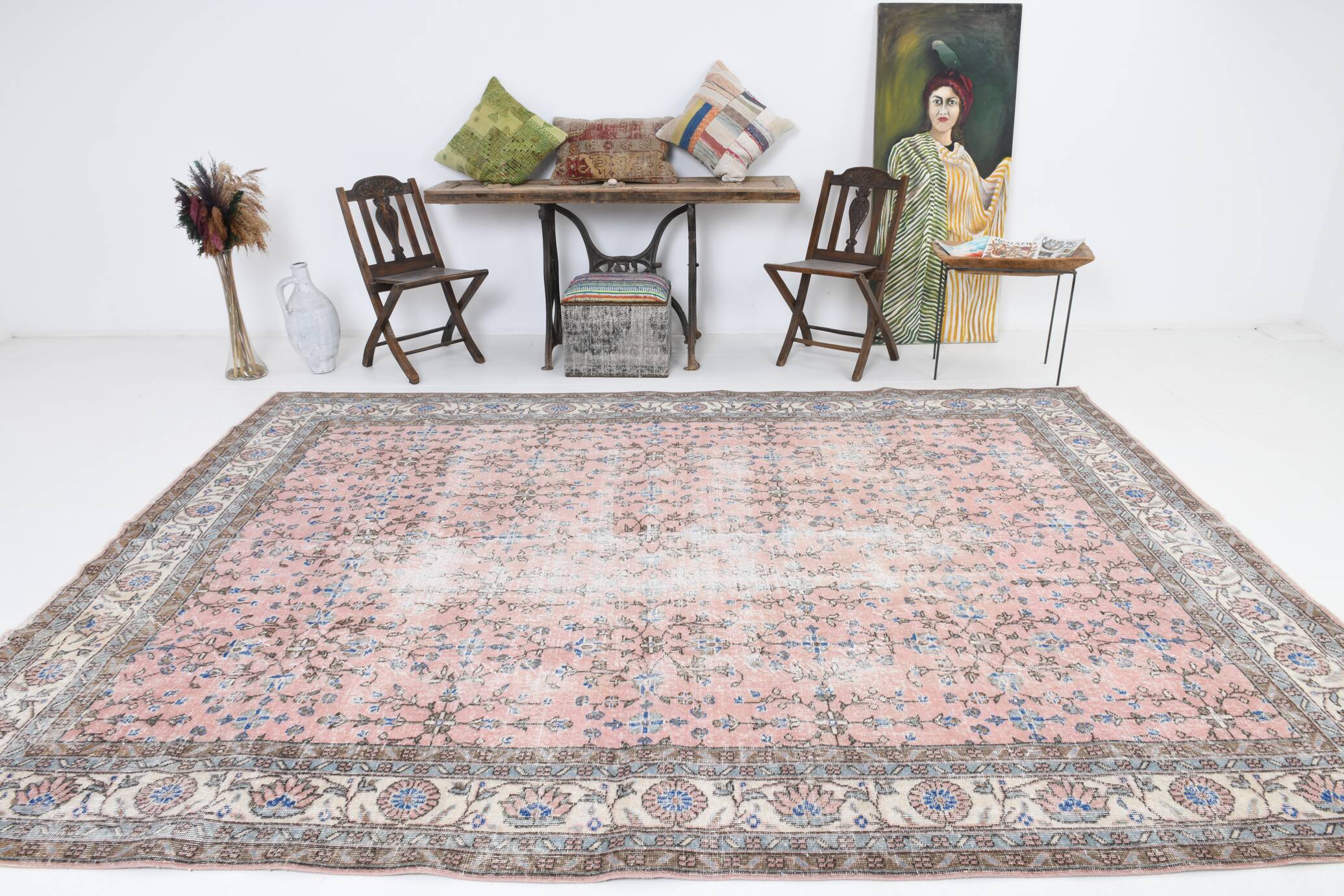 8x11 Blush Pink Oversize Persian Rug, 247x349Cm