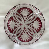 Empty pocket, red cut crystal bowl