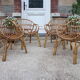 4 fauteuils corbeille en rotin