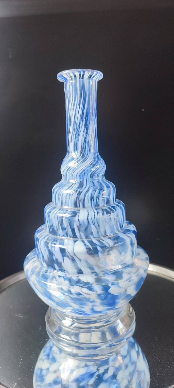 Blown glass bottle, Clichy glassworks, 20th century