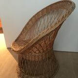 Armchair in rattan basket