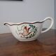 Digoin Sarreguemines sauceboat with hand-painted waterfowl decoration