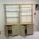 1970s Pierre Vandel Display Cabinet Shelving Cream and Brass