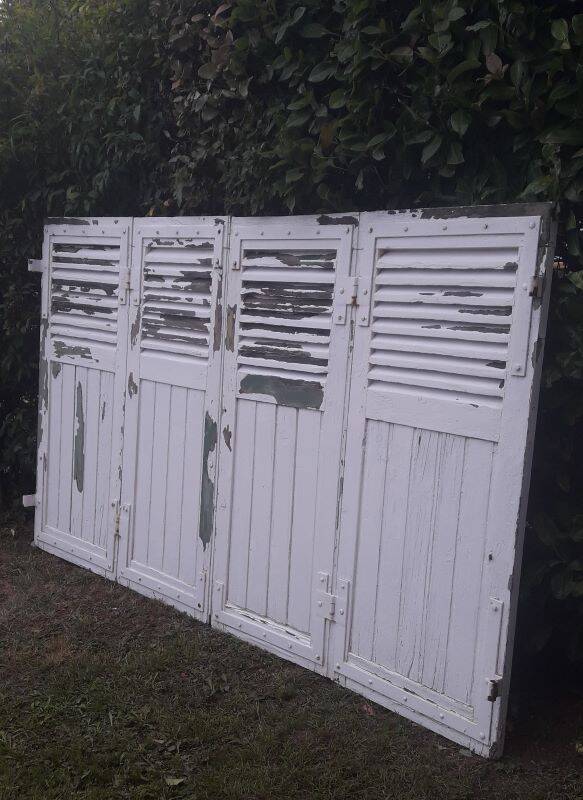 Shutters 4 leaves H148xL245cm antique oak pair 1