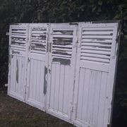 Volets 4 vantaux H148xL245cm persiennes chêne anciens paire 1