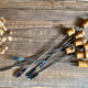 8 bamboo handle cocktail stirrers