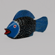 Painted wooden fish Bozo (Mali)