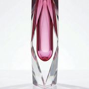 Faceted submerged vase Murano pink glass and crystal from the 1950s-60s.