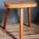 Solid wood tripod stool from the 50s
