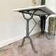 Table bistrot godin en fer forgé et marbre gris, 100 x 60 cm