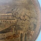 Louis XVI style marquetry pedestal table with removable top, 20th century