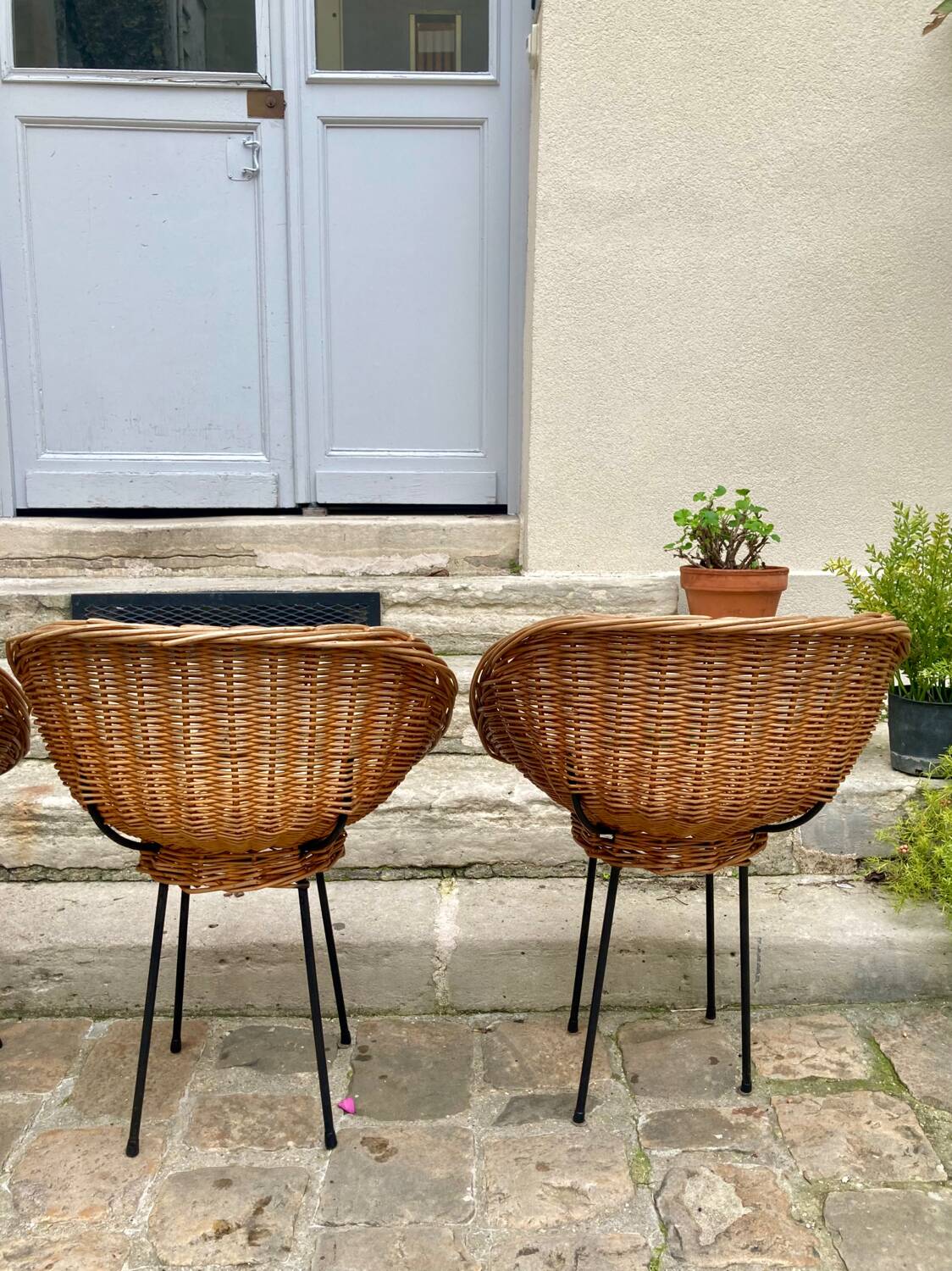 4 rattan chairs from 1950