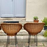 4 rattan chairs from 1950