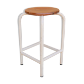 Tabouret d’atelier vintage en métal et en bois