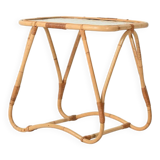 Bamboo Coffee Table with Frosted Glass