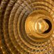 Old mercury glass hanging lamp with brass fixture