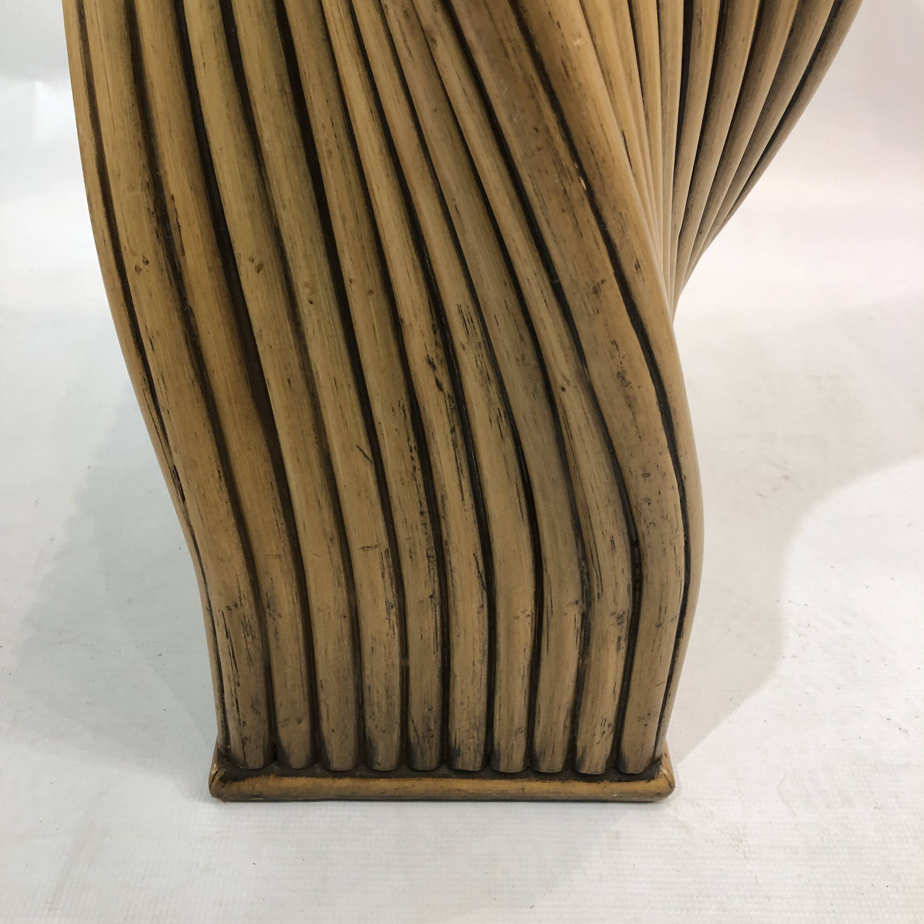 Mehitabel McGuire Twisted Pedestal Bamboo Dining Table MidCentury Boho 1970