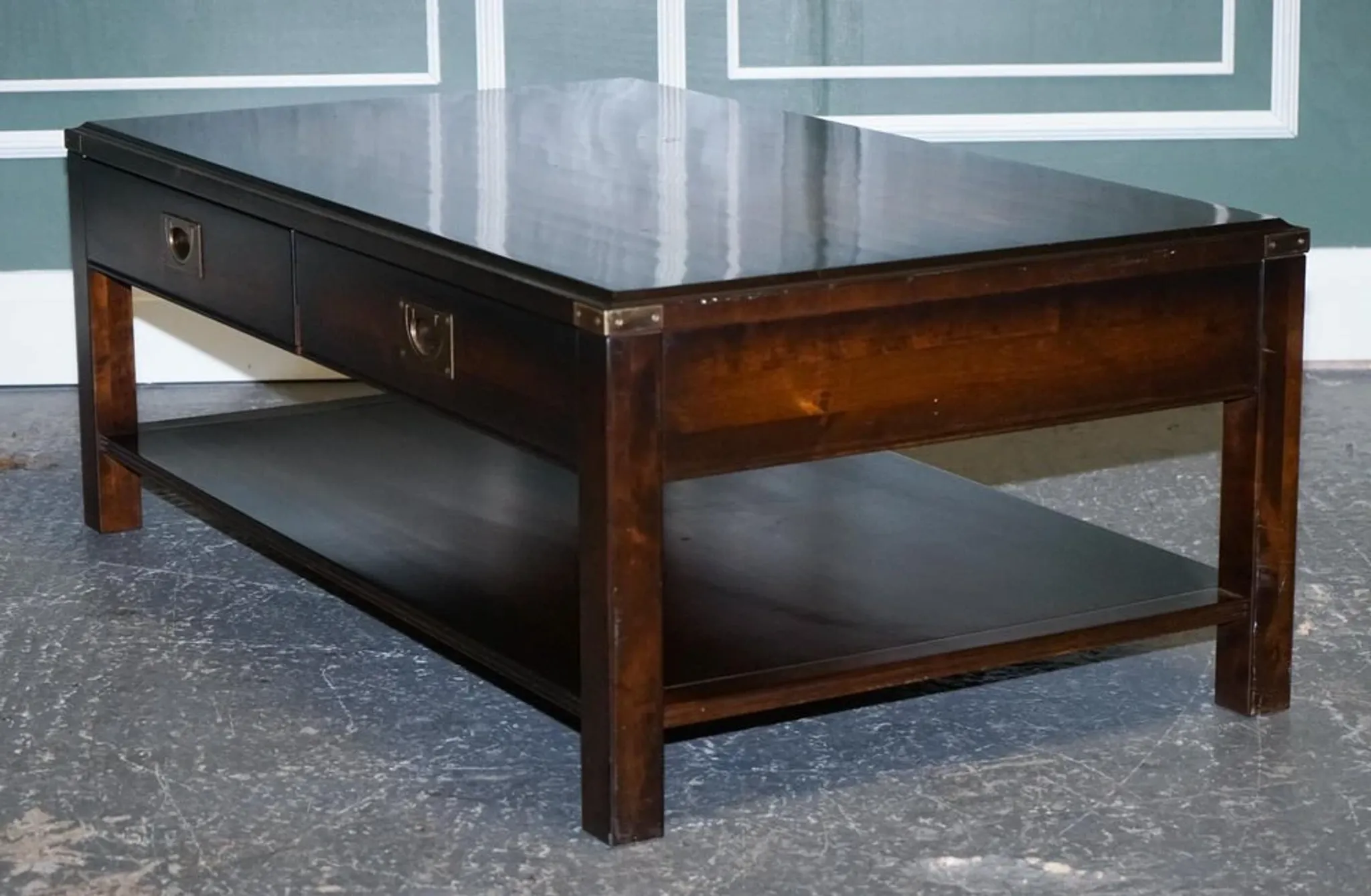 Vintage Military Coffee Table in Brass