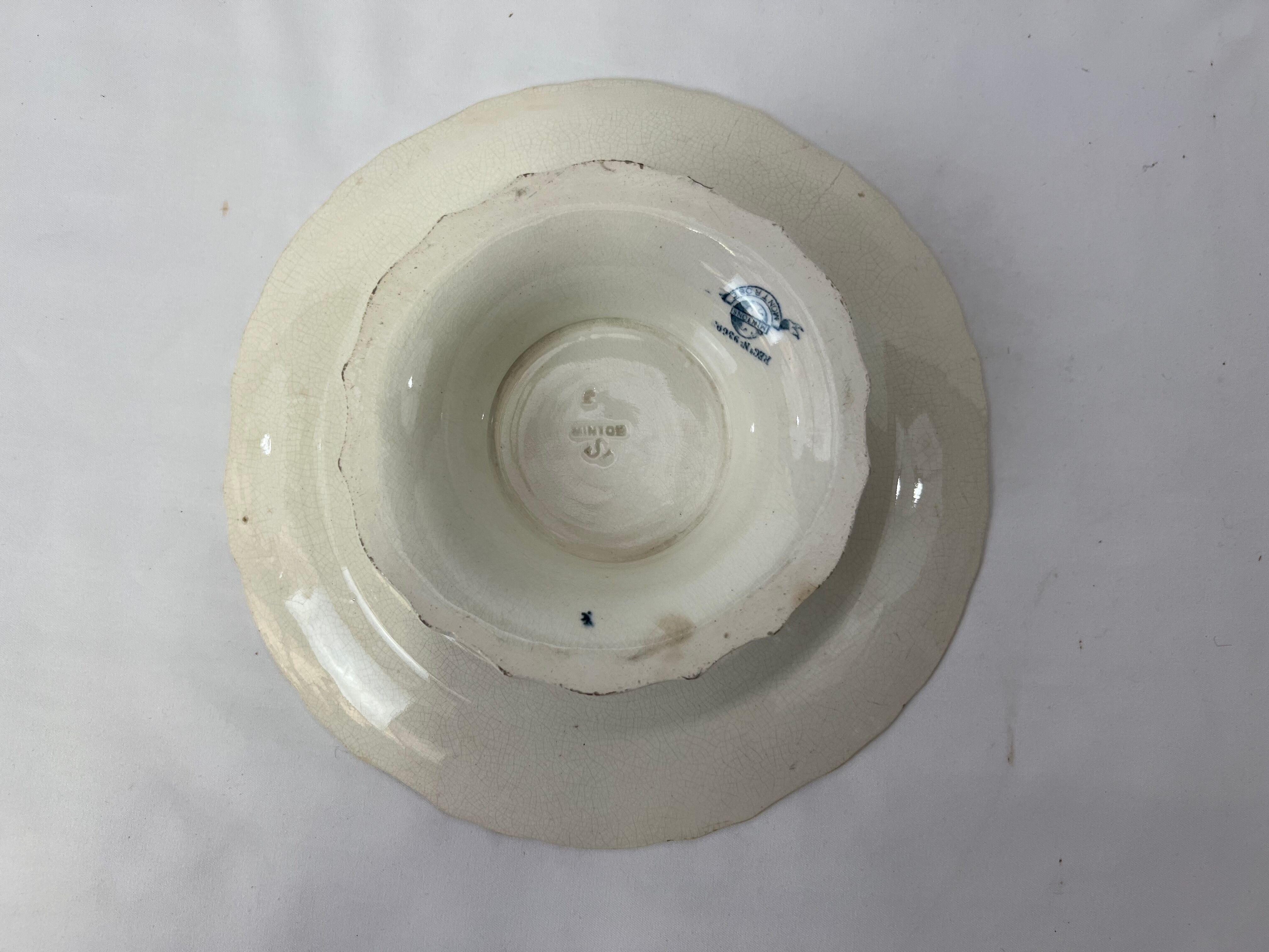 Stand dish compotier Minton Montrose 19th faience