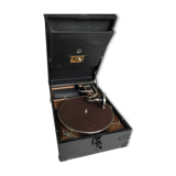 Portable suitcase phonograph the voice of his master of the 30s in perfect condition