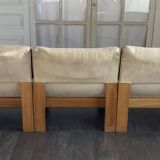 Canapé trois modules en alcantara beige