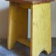 Art-populaire workshop stool in patinated painted wood