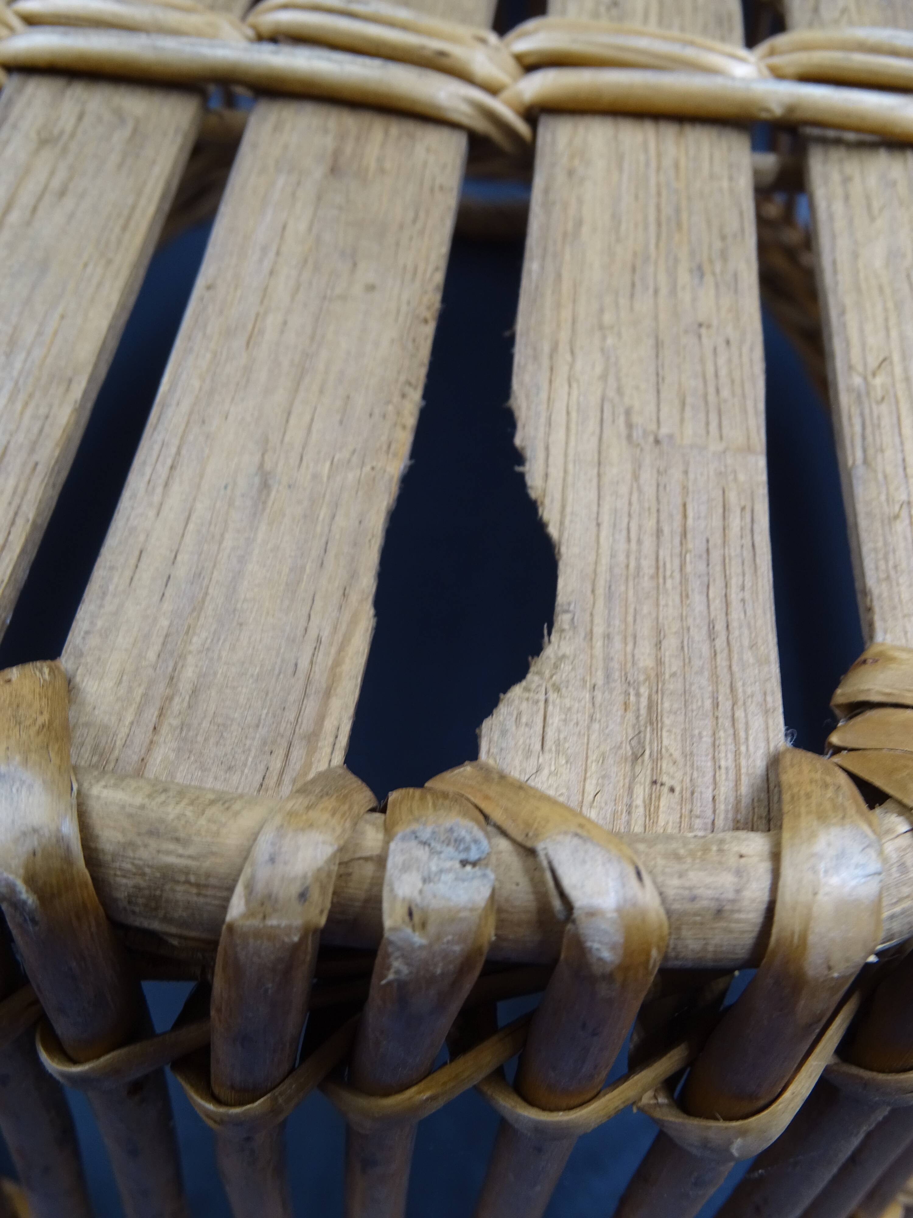 Basket or old wicker laundry basket