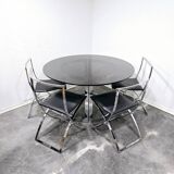 Table de salle à manger Vittorio Introini avec chaises Cuneo 1970