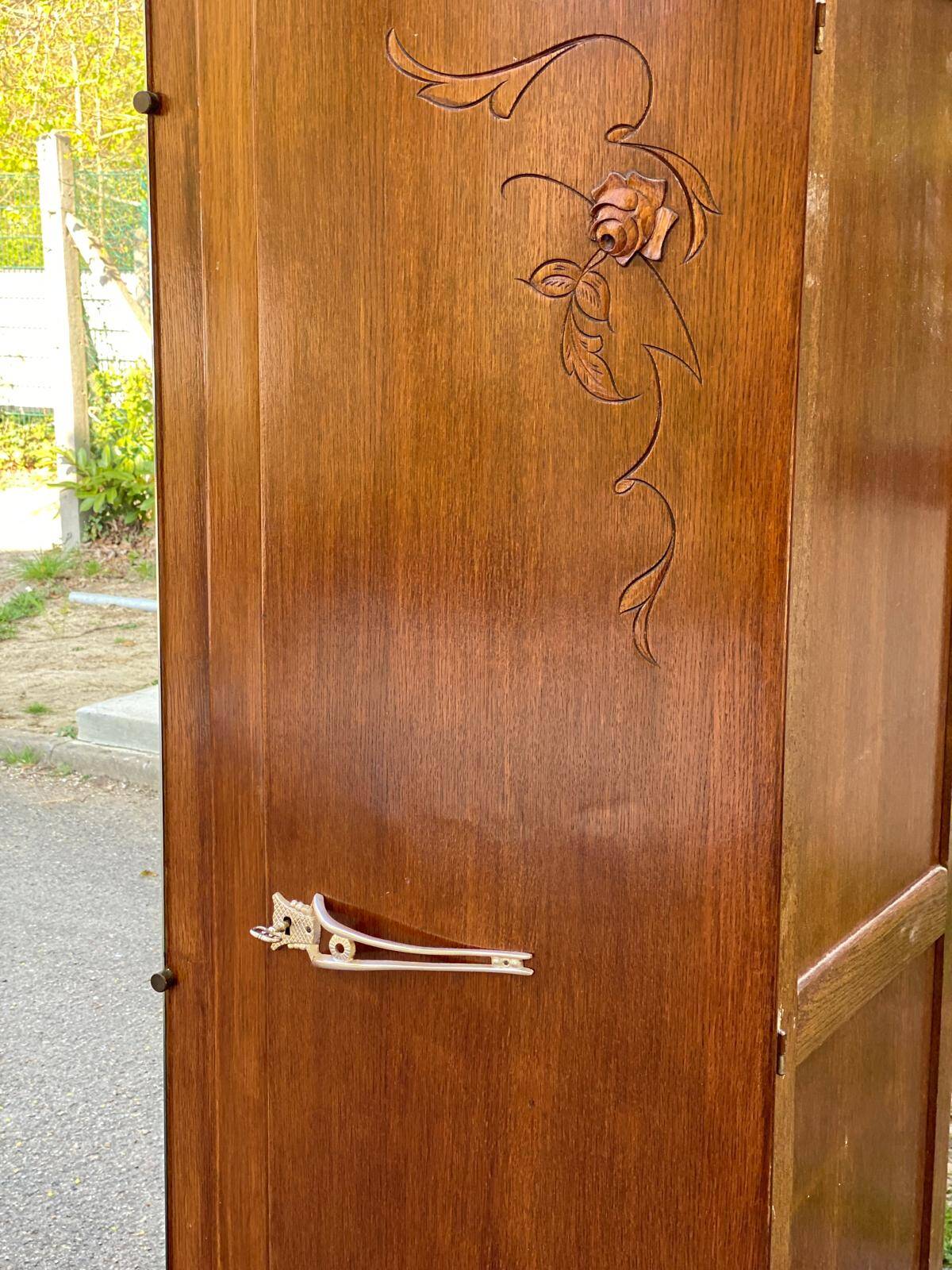 Art Deco wardrobe with mirrored door 145cm