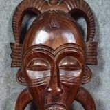 Grand African mask in carved wood – Tribal art – H 61 cm - 20th century
