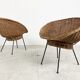 Vintage italian wicker lounge chairs, set of 2 - 1960