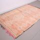 Tapis marocain vintage en laine rose