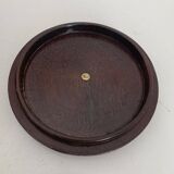 Vintage tobacco pot 1960 wooden snuff box with Stewart crest - 15 x 14 cm