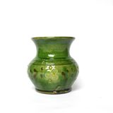 Vase artisanal en terre vernissée vert