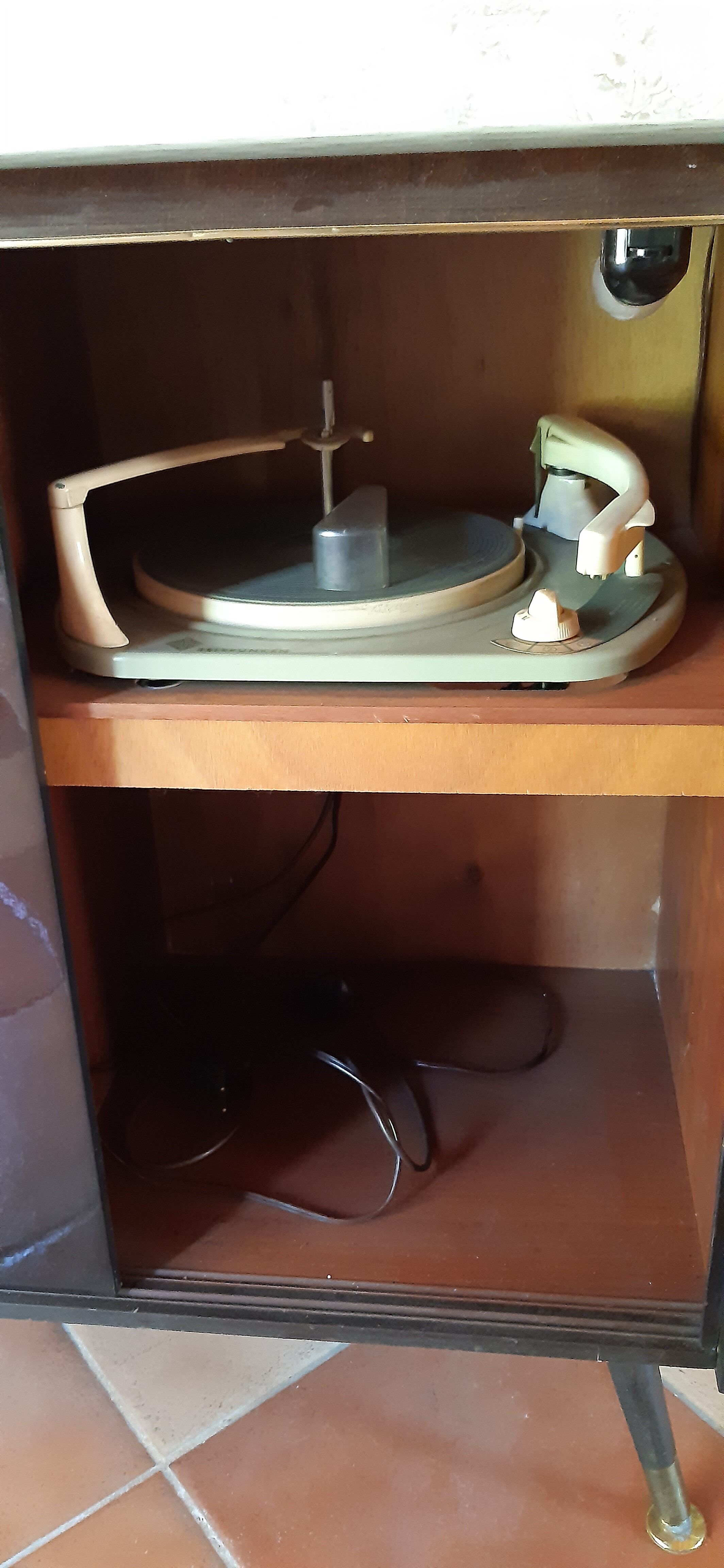 Vintage record player radio cabinet