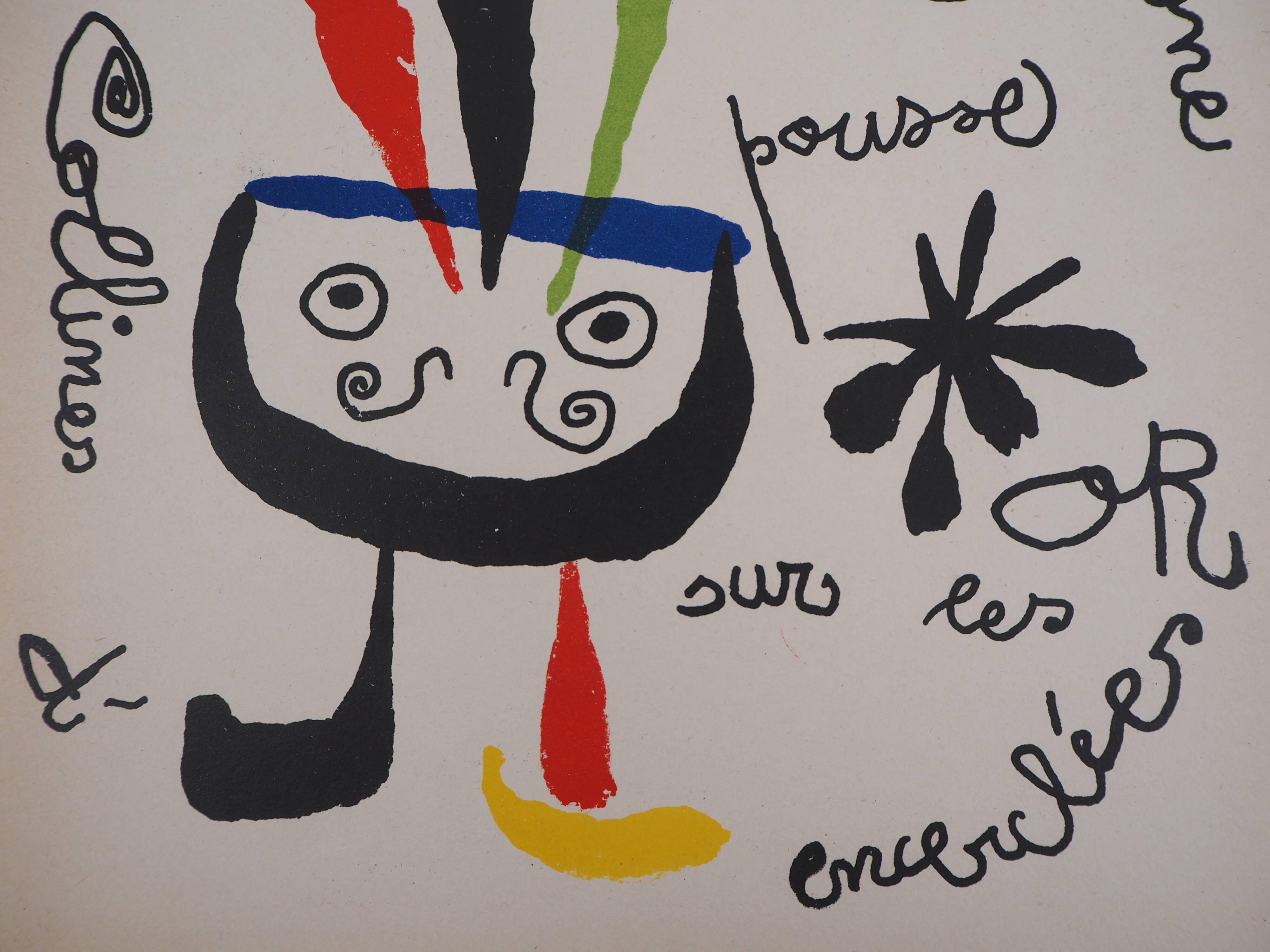 Joan miro : l’oiseau surréaliste - lithographie originale