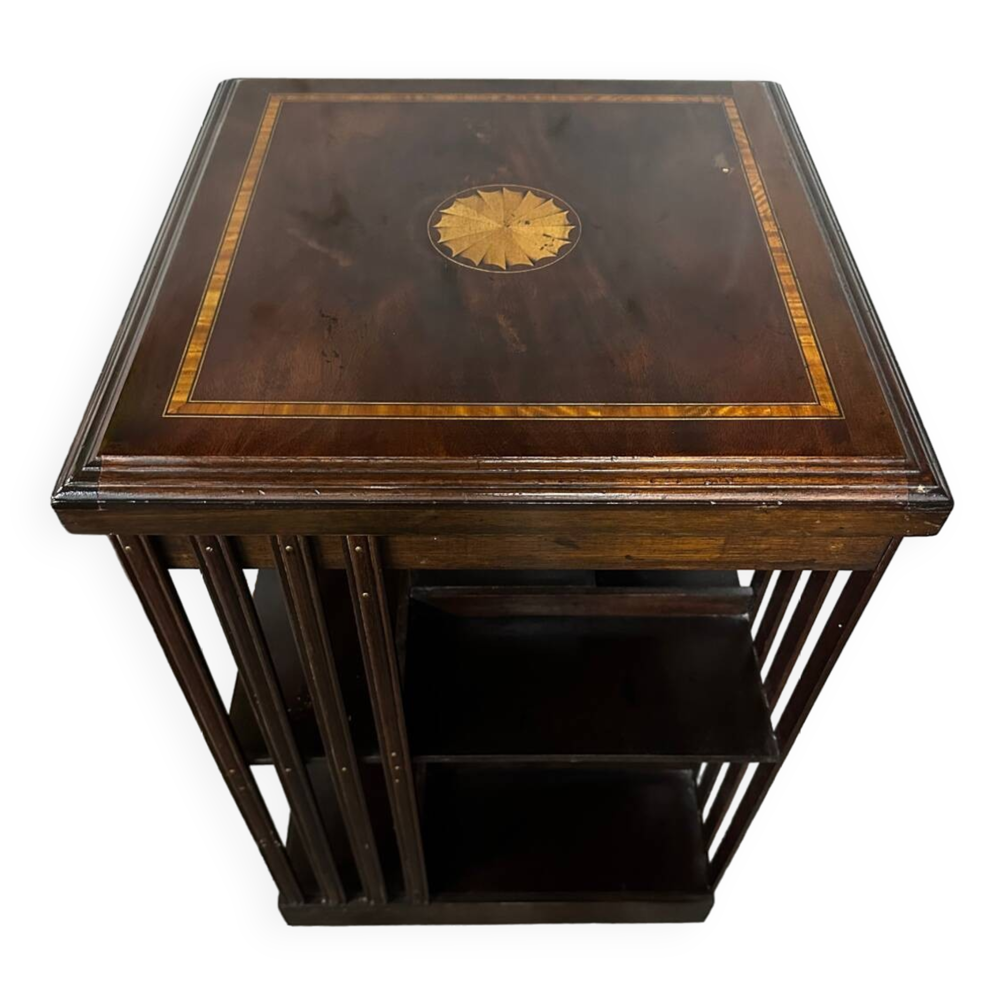 Revolving bookcase in mahogany and marquetry - art deco