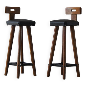 Vintage French Bar Stools, Set of 2