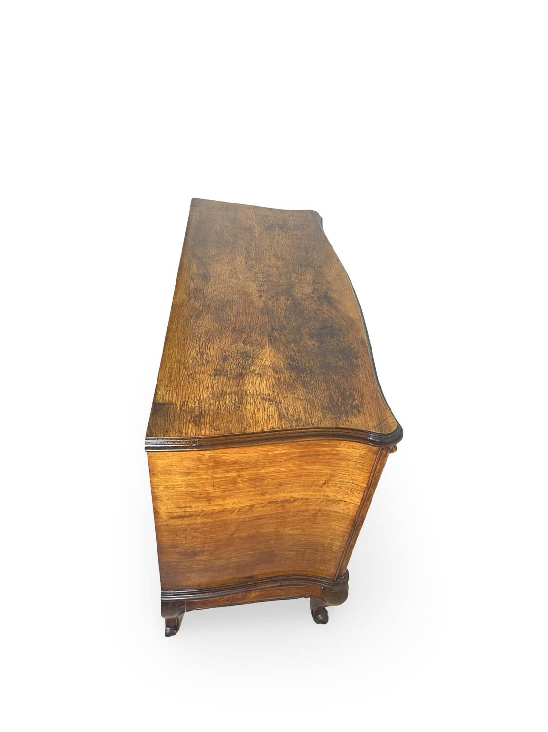 Italian art deco burl walnut chest of drawers, 1940s/50s