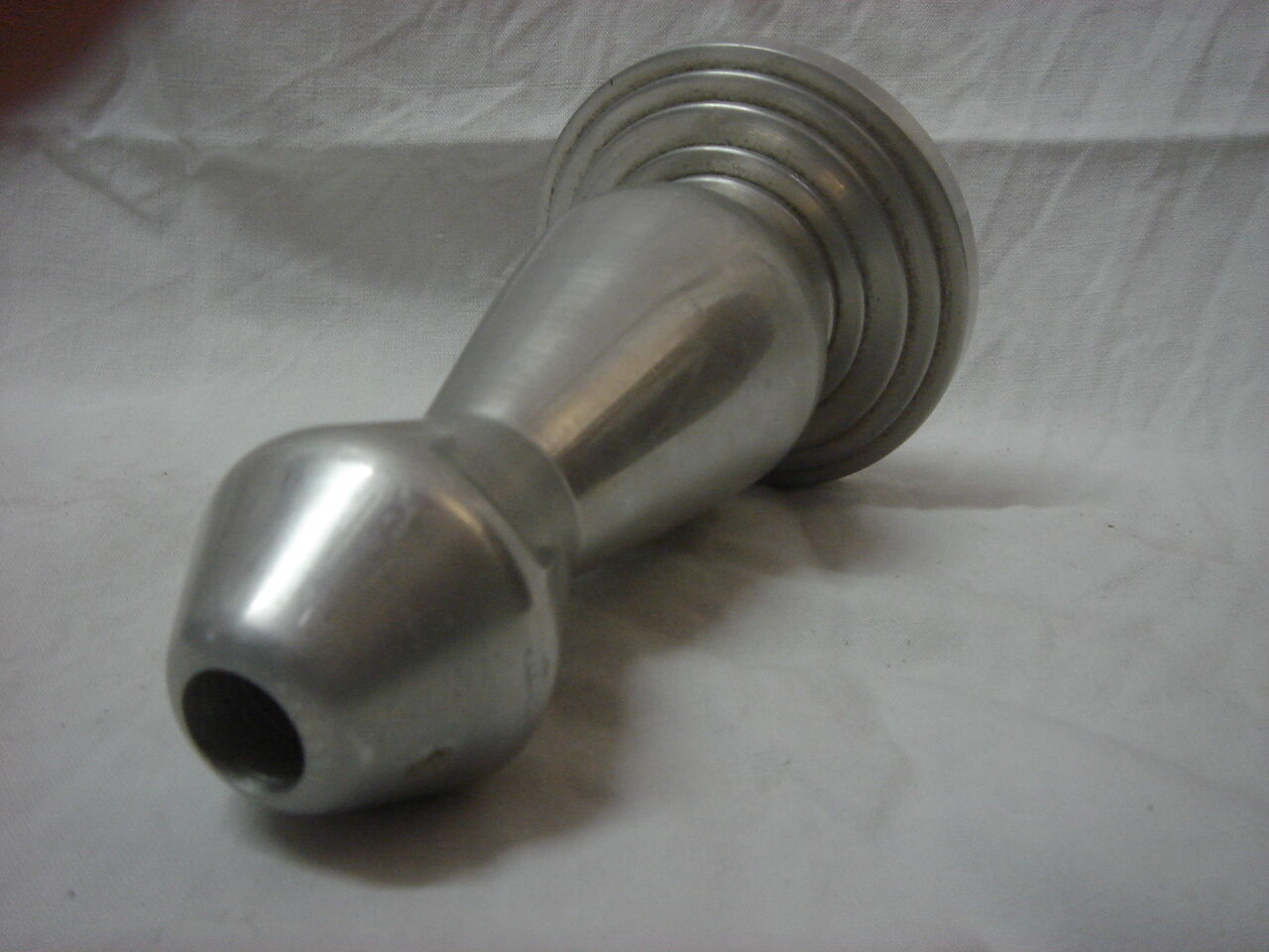 candlestick, 1960 chromed steel candle holder