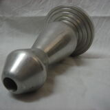 candlestick, 1960 chromed steel candle holder