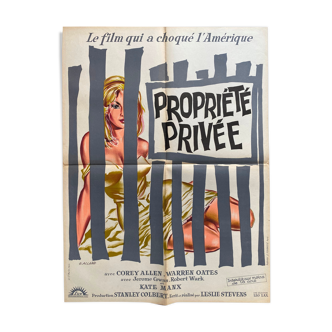 Affiche cinéma originale "Propriété privée" 60x80cm 1960