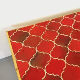 Vintage dining table in rattan and ceramic from Vallauris from the 50s and 60s