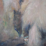 Oil painting on canvas, portrait of a young woman, Italy signed and dated 1917