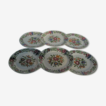 6 flat plates in sarreguemines earthenware model rusticana