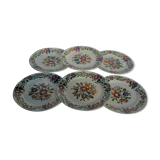 6 assiettes plates en faïence de sarreguemines modèle rusticana