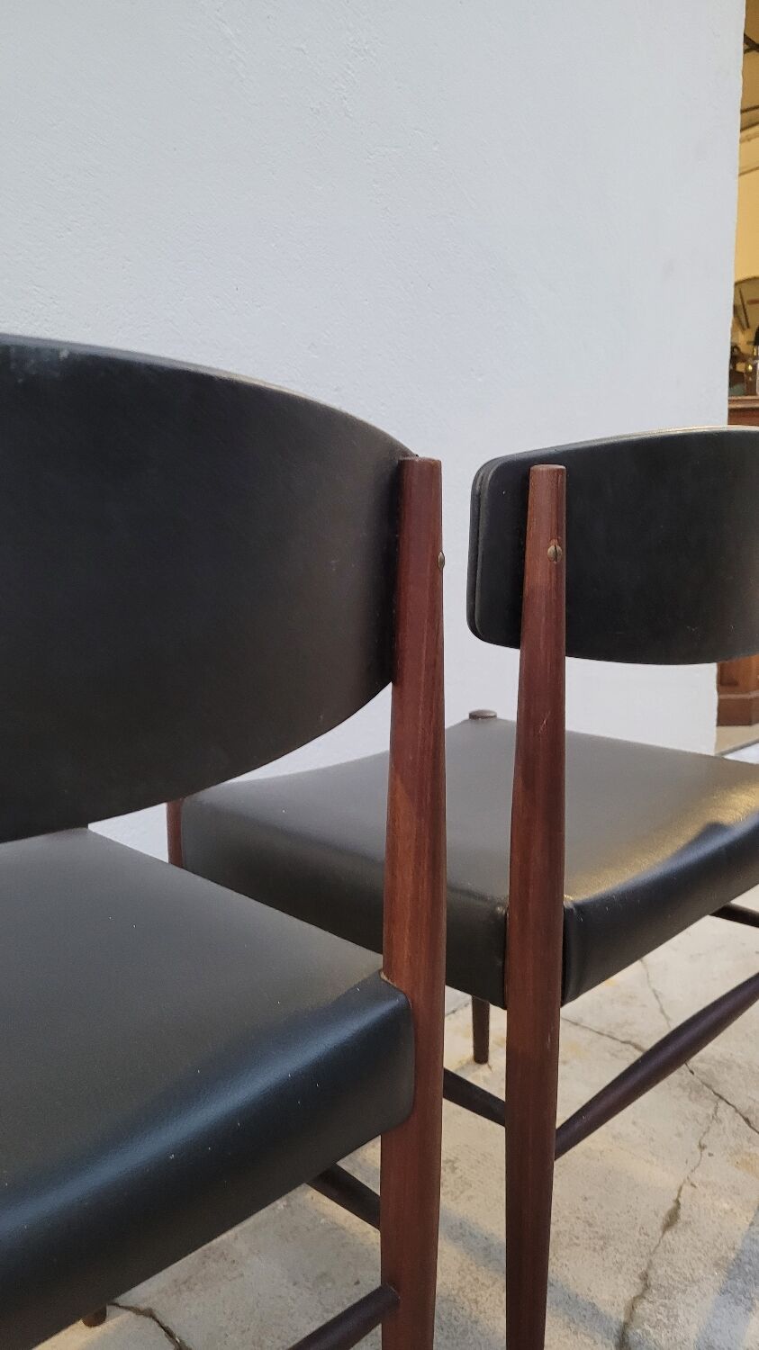 Pair of vintage teak Scandinavian chairs 1950