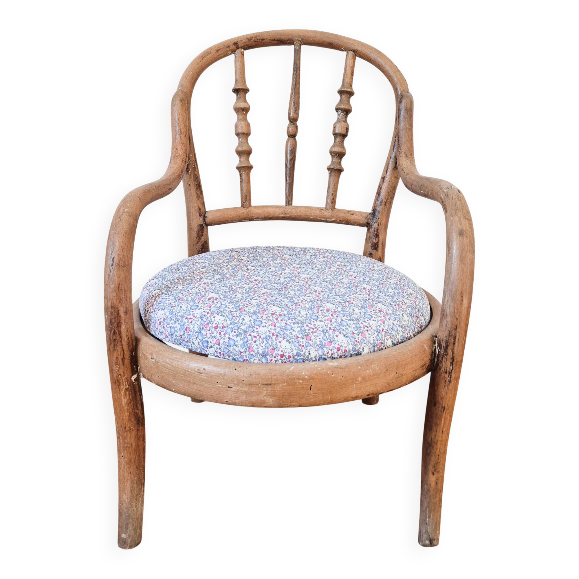 Fauteuil enfant vintage en bois courbé