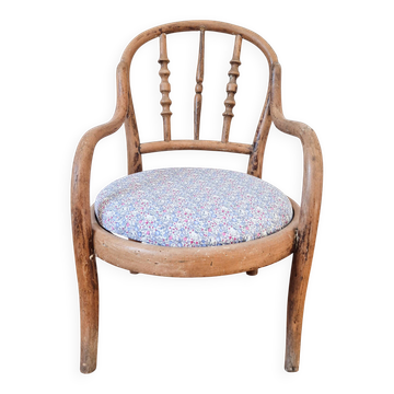 Vintage children's armchair in curved wood
